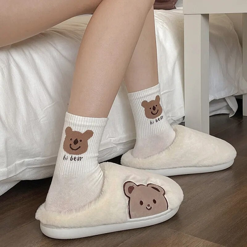 CozyBear Slippers White