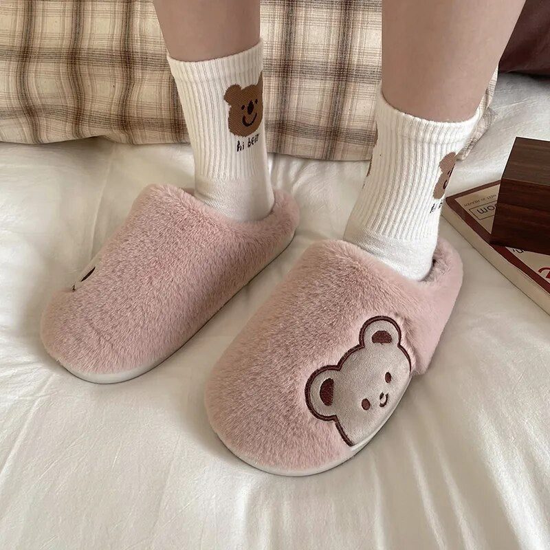 CozyBear Slippers White