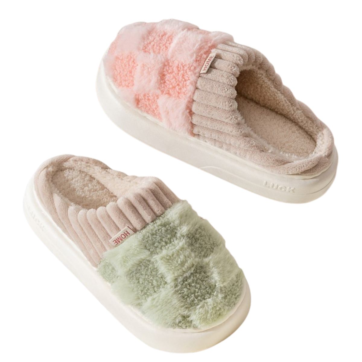 SoftPLaid Slippers 3 Slippers Bundle (Green) (White) (Pink)